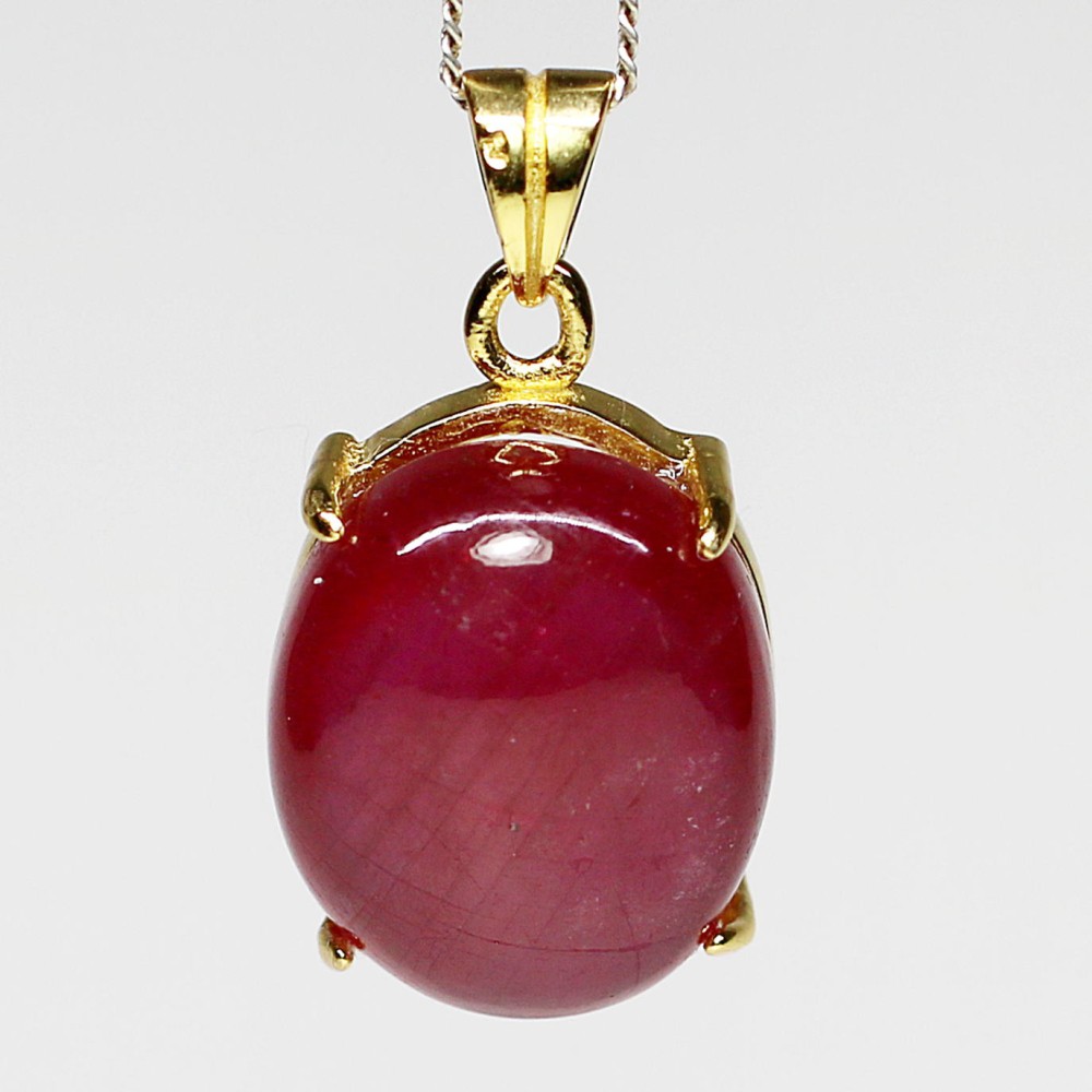 トップクォリティ] 宝石質ルビーペンダントトップ（シルバー925/18kGP