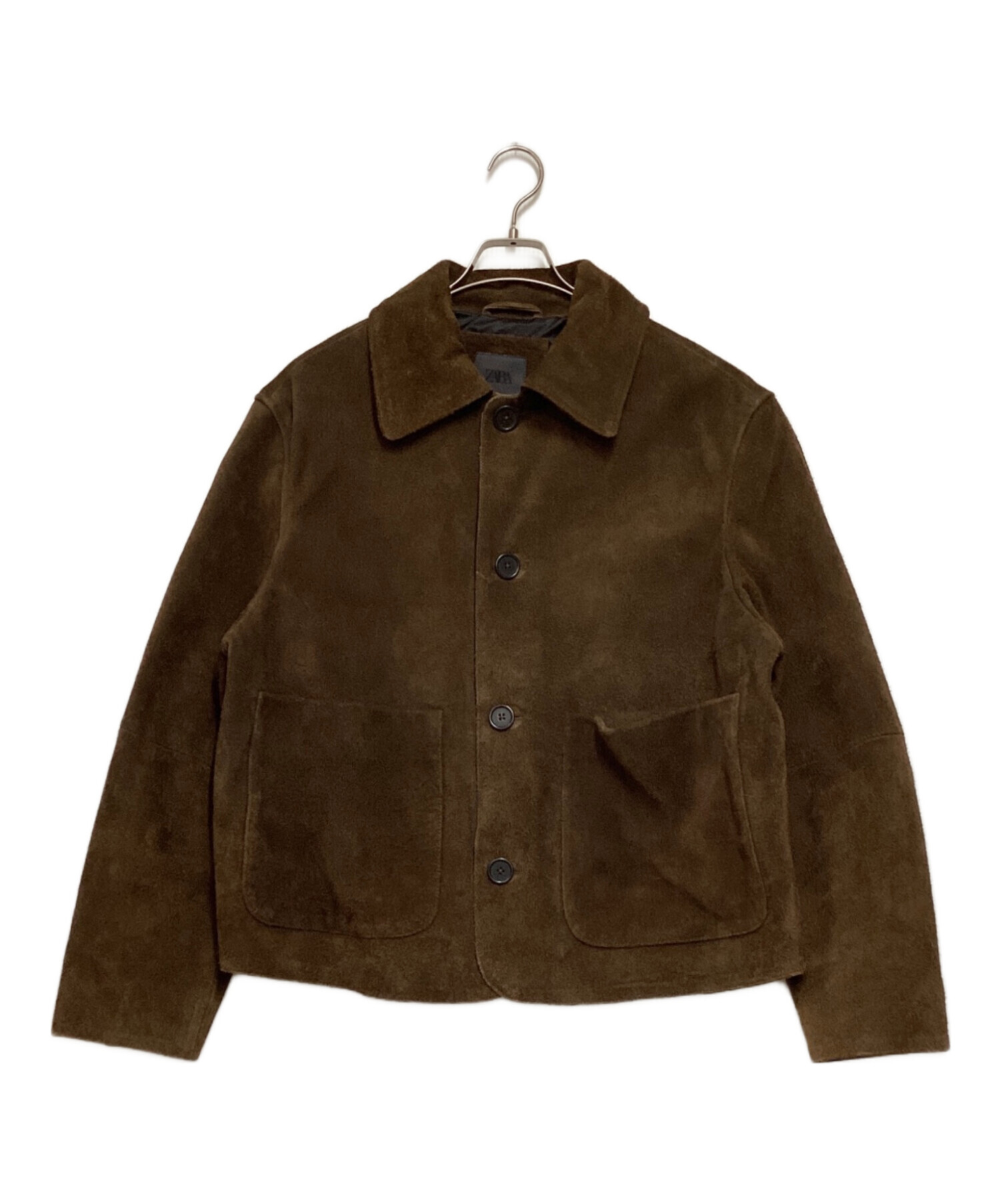 中古・古着通販】ZARA (ザラ) スウェードレザージャケット ブラウン