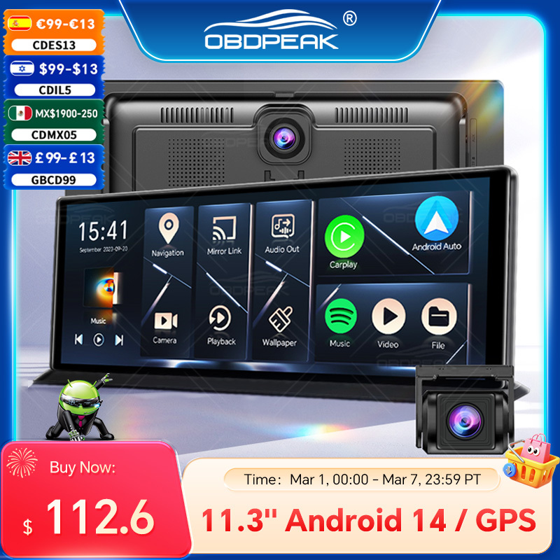 K60 Pro Rearview DVR Android 14 DashCam Wireless CarPlay Android