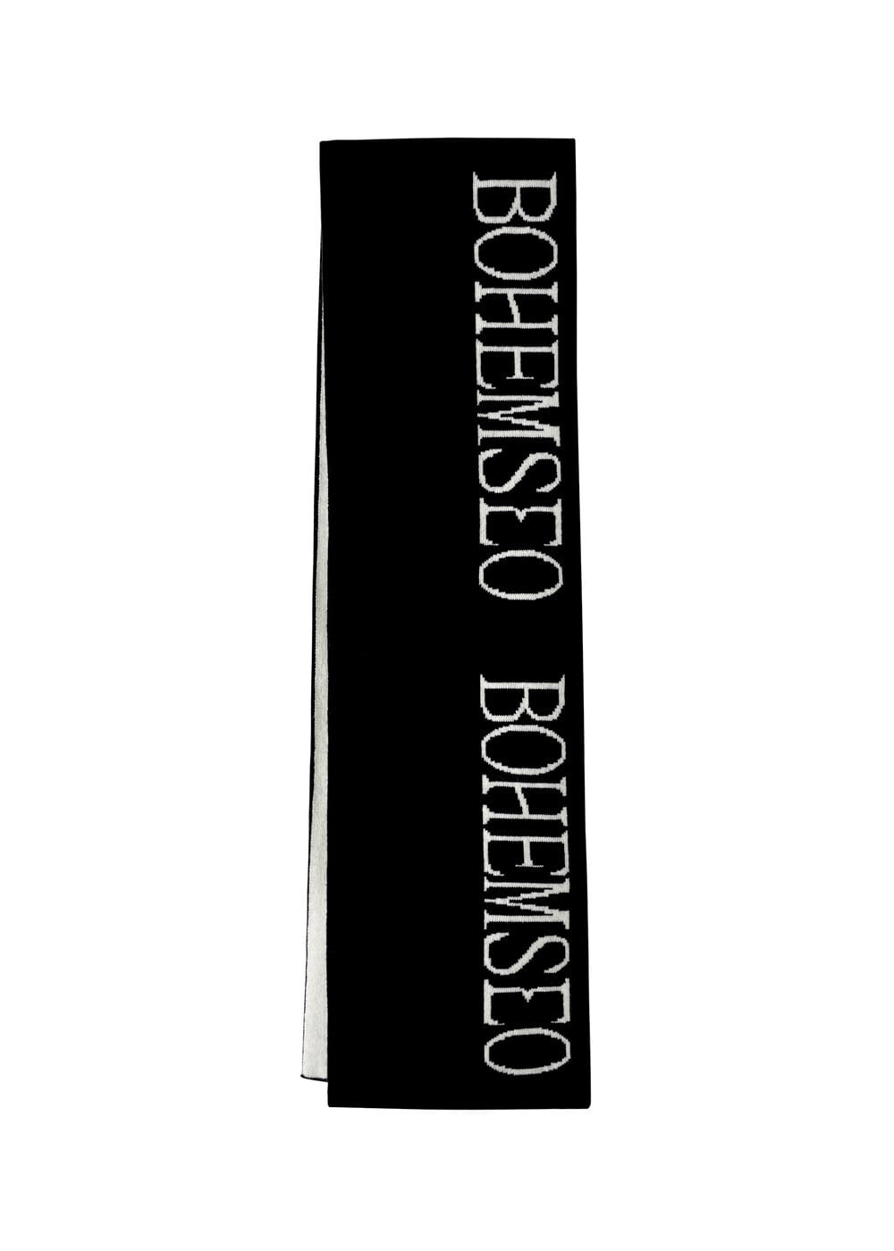 BOHEMIAN SEOUL] JACQUARD KNIT MUFFLER BLACK&IVORY 正規品 韓国