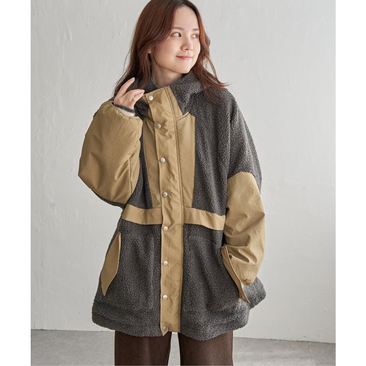 ボアナイロンフードミドルアウター[品番：IKAW0021240]｜Lbc with Life