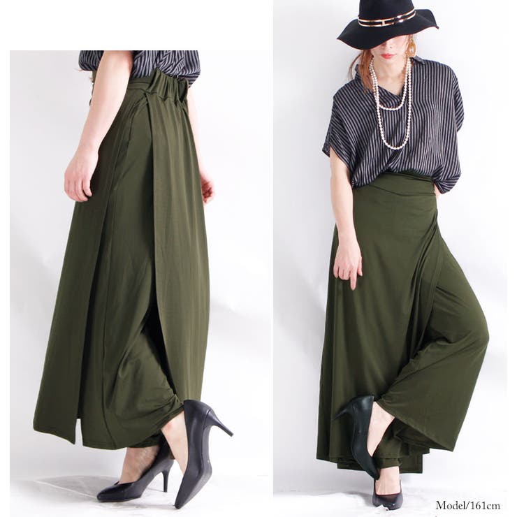 Love♡Song theory巻きスカート風ワイドパンツ 美脚効果抜群♪ 巻き