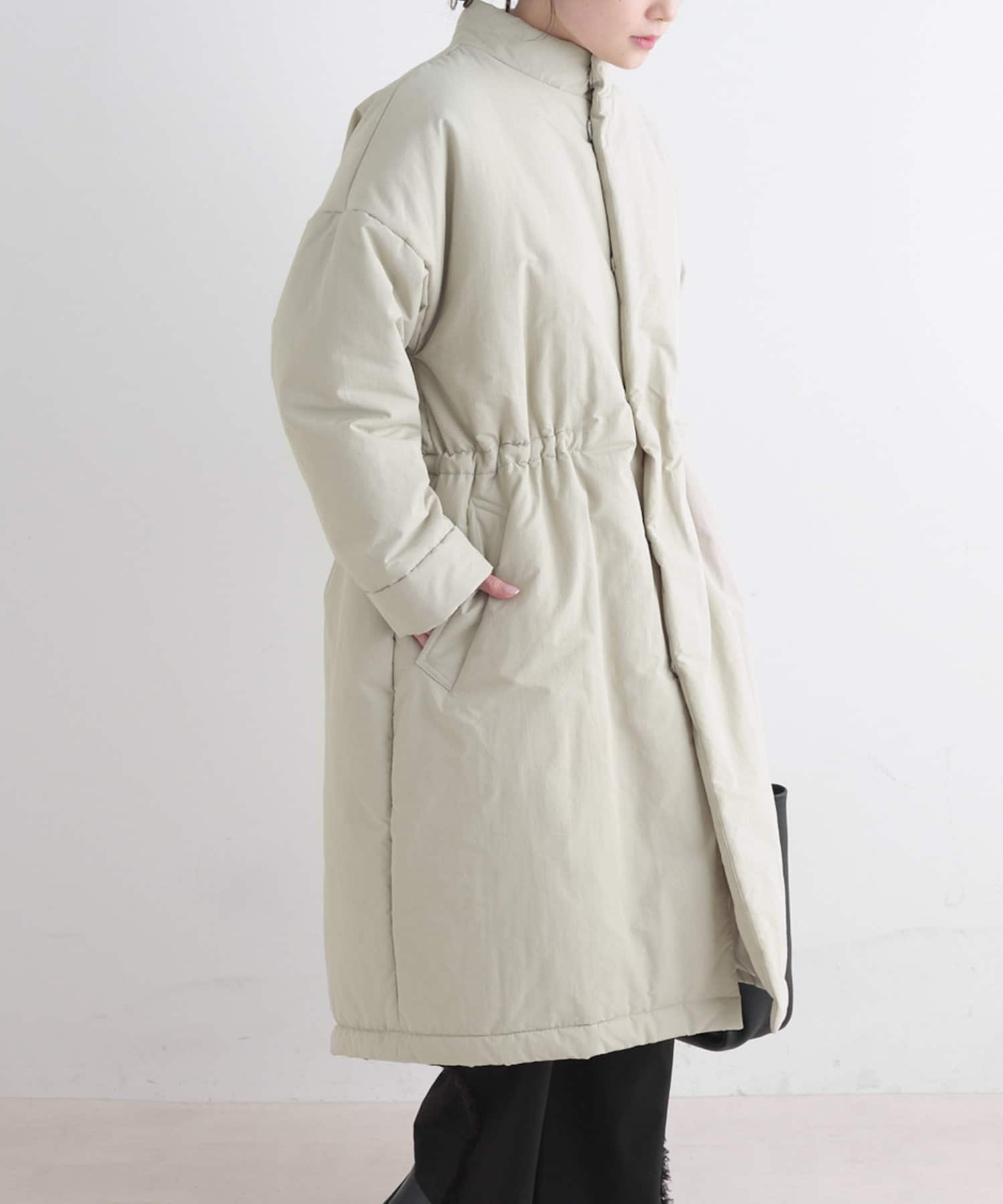 Du noir】スタンドネック中綿ロングコート | PUAL CE CIN