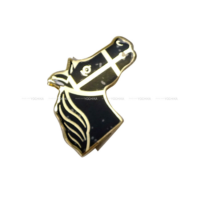 HERMES エルメス スカーフリング ツイリーリング カドリージュ 馬 黒