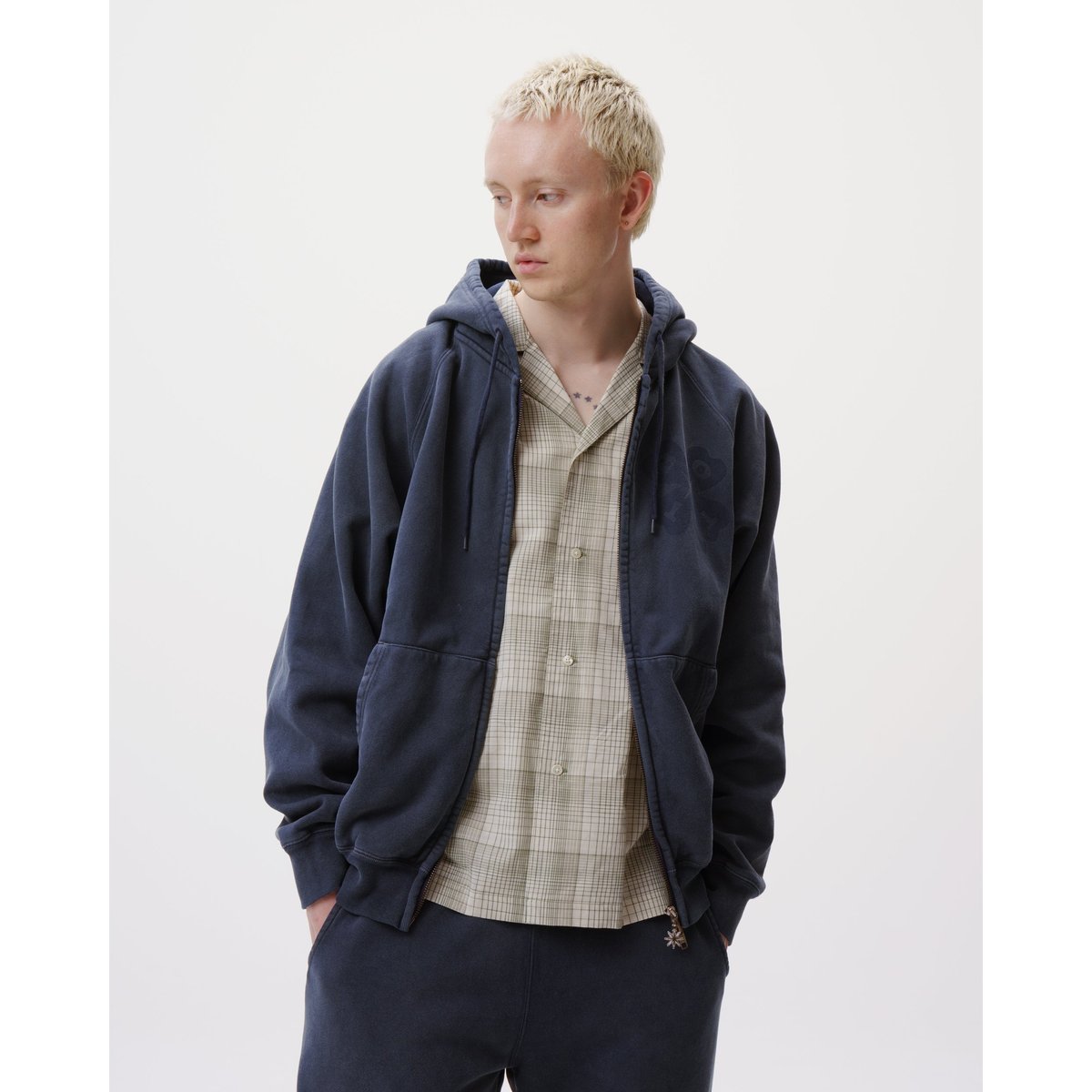 BoTT / WASHED LUCKY LOGO ZIP HOODIE / WASHED CO