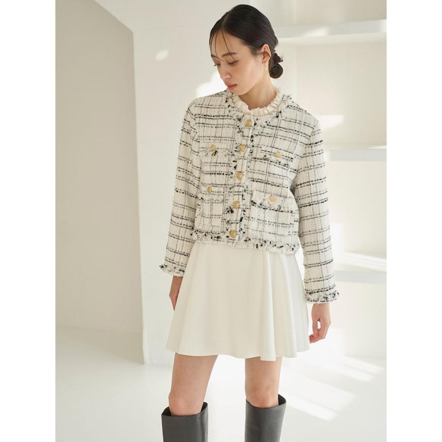 SNIDEL（スナイデル） (予約) デタッチャブルフリルカラーツイード