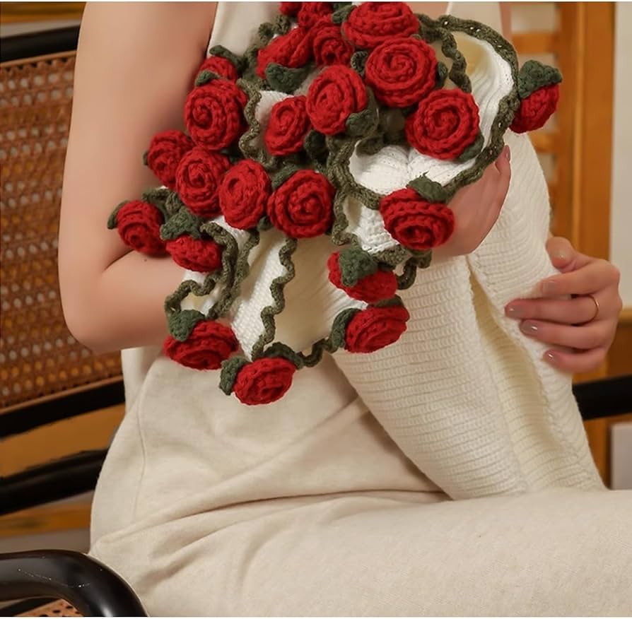 Amazon｜花束になるブランケット 110cm かぎ針編みのブーケ