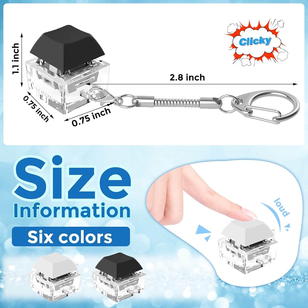 Amazon.com: Kabvry Keyboard Fidget Keychain Sensory Toys, Fidget