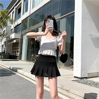 Korean Style A-Line Mini Skirt, Ultra Short Mini Pants, Elastic