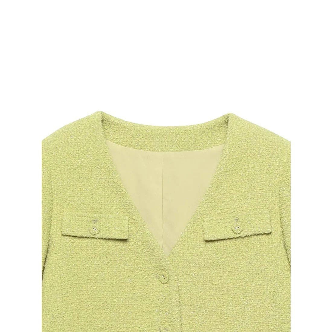 エイミーイストワール EIMY ISTOIRE ノーカラーツイードジャケット