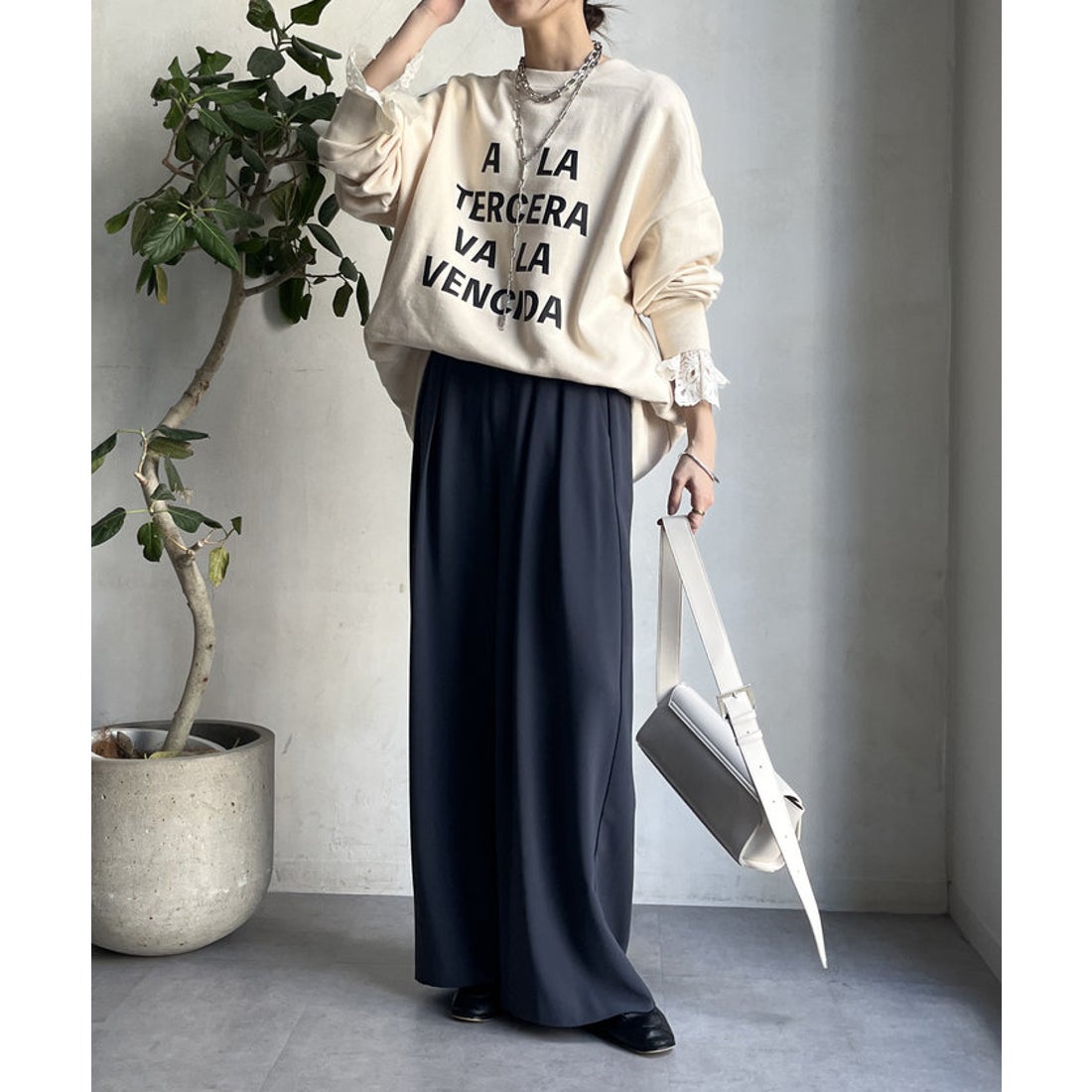 パル PAL 【DouDou】メッセージ2WAYビッグプルオーバー （ivory