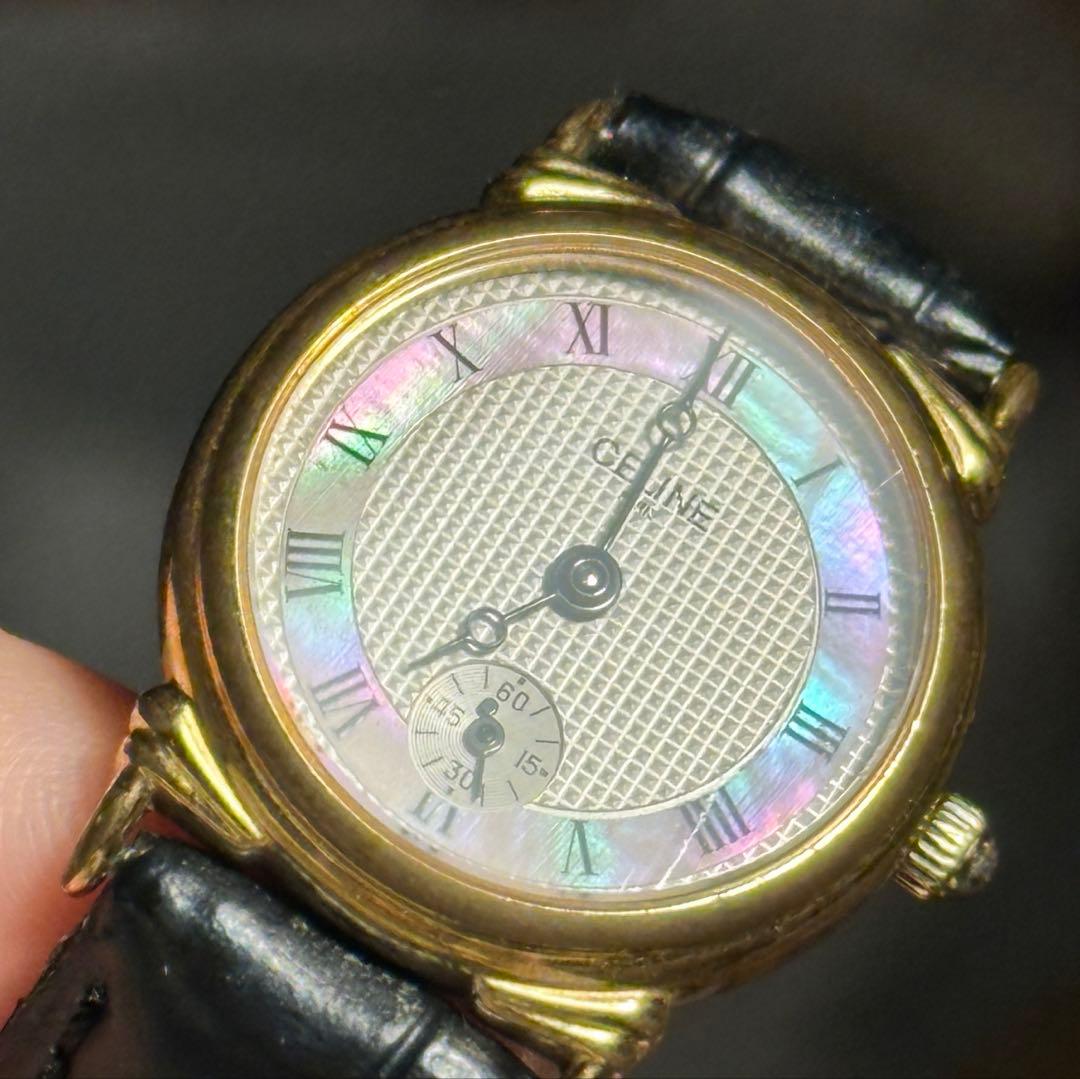 傷あり】CELINE 腕時計 ピンクシェル - メルカリ