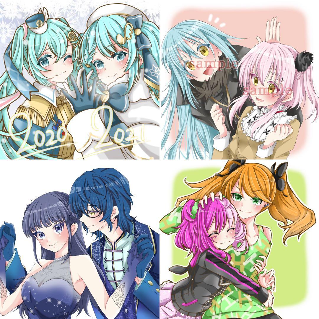 イラストオーダー【夢絵、立ち絵、表情差分/ハガキ、ポストカード発送