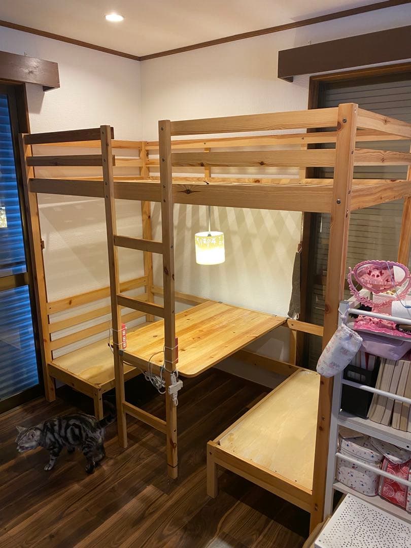 【引き取り限定】埼玉県　多目的ロフトベッド　木製シングル ARTTOWN ロフトベッド ハイタイプ シングル 木製 子供 大人用 すのこ