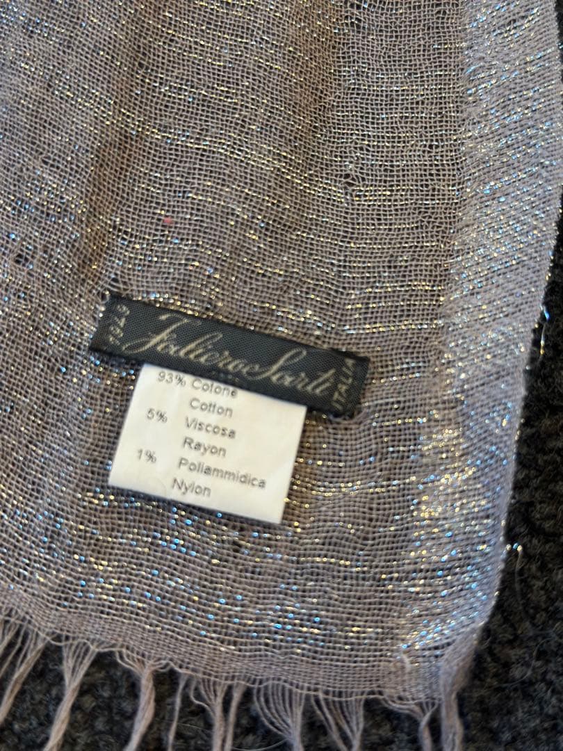 Faliero Sart ☆ストール☆グレージュ☆ラメ☆ファリエロサルティ