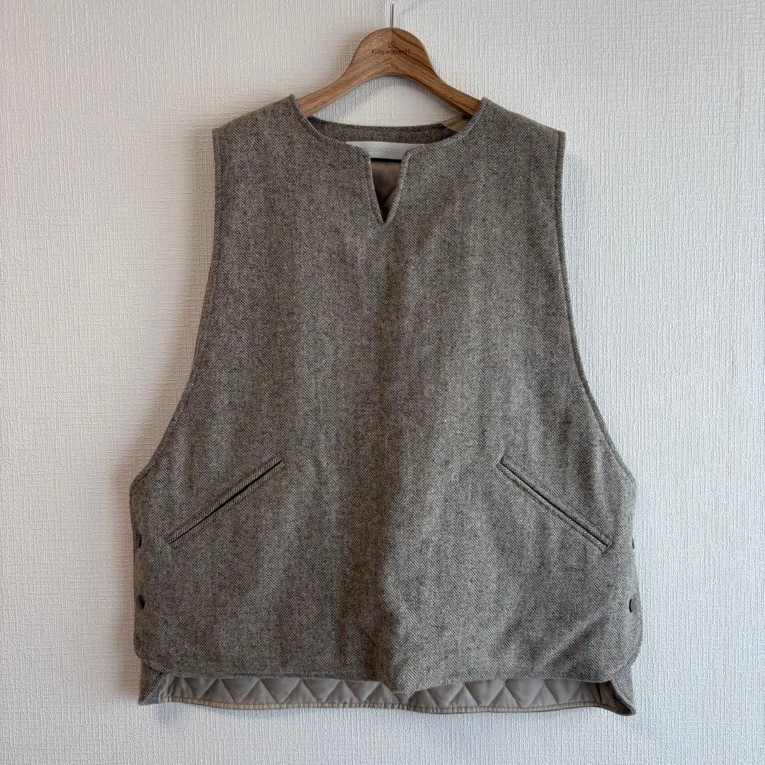 ASEEDONCLOUD アシードンクラウド ヘリンボーン中綿キルティングベスト