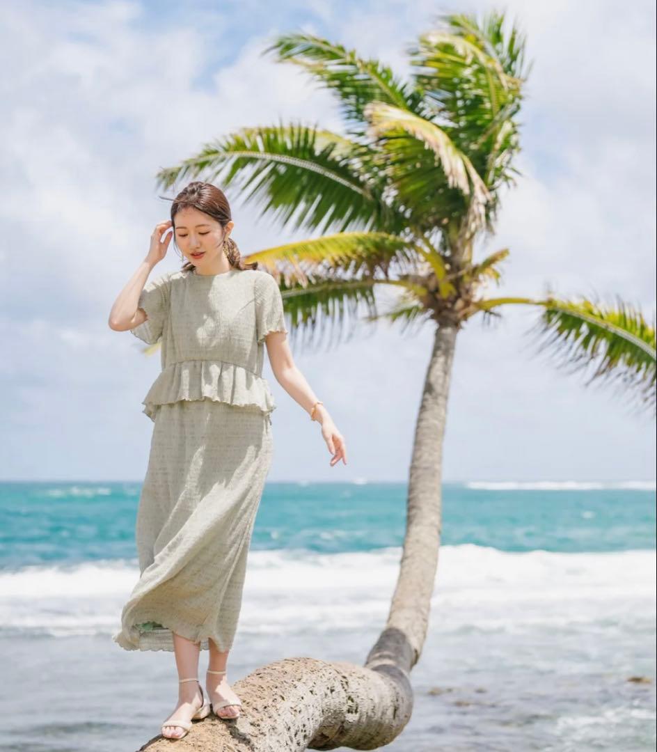 美品メゾンエシェルMaisonEchelle エアリーシャーリングワンピース エアリーシャーリングワンピース【リサイクルポリエステル】 – Maison